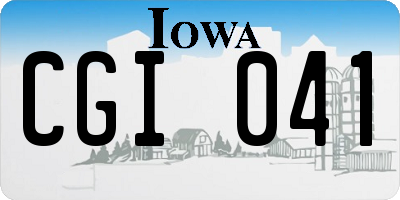 IA license plate CGI041