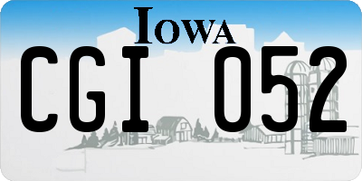 IA license plate CGI052