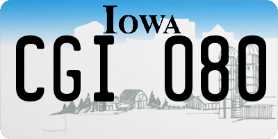 IA license plate CGI080