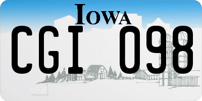 IA license plate CGI098