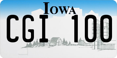 IA license plate CGI100