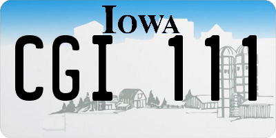 IA license plate CGI111