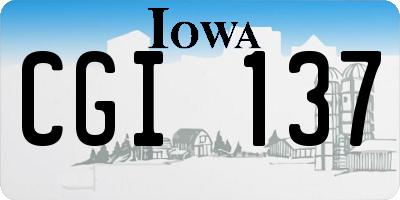 IA license plate CGI137