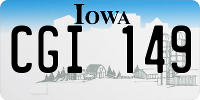 IA license plate CGI149
