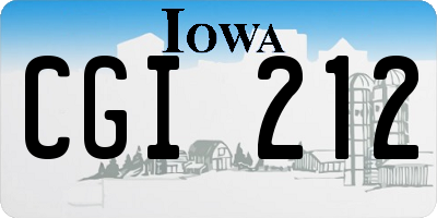 IA license plate CGI212