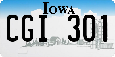 IA license plate CGI301