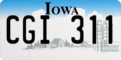 IA license plate CGI311