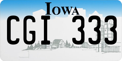 IA license plate CGI333