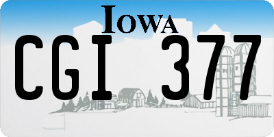 IA license plate CGI377