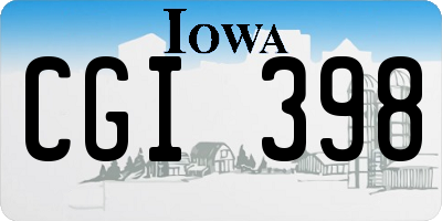 IA license plate CGI398