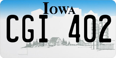IA license plate CGI402
