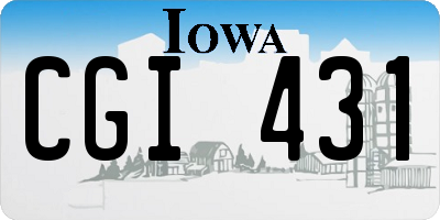 IA license plate CGI431
