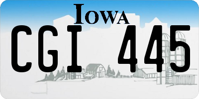 IA license plate CGI445