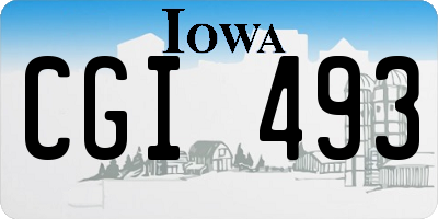 IA license plate CGI493