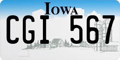 IA license plate CGI567