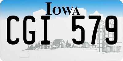 IA license plate CGI579
