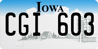 IA license plate CGI603