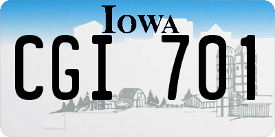 IA license plate CGI701
