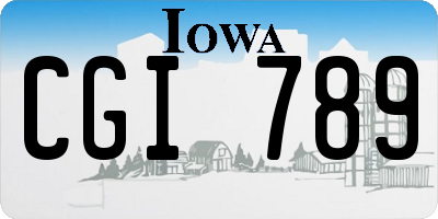 IA license plate CGI789