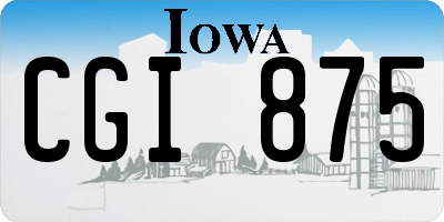 IA license plate CGI875