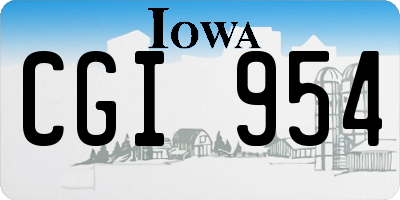 IA license plate CGI954