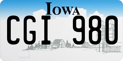 IA license plate CGI980