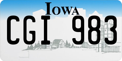 IA license plate CGI983
