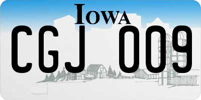 IA license plate CGJ009