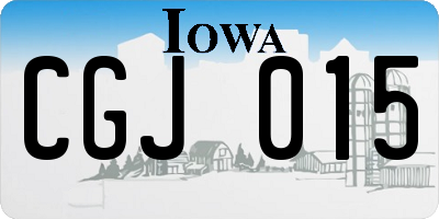 IA license plate CGJ015