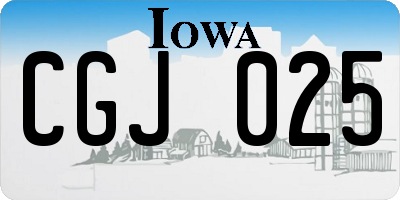 IA license plate CGJ025