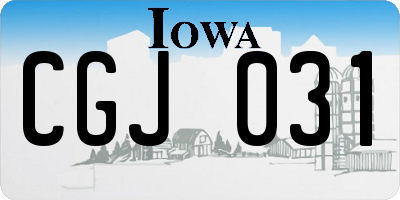 IA license plate CGJ031