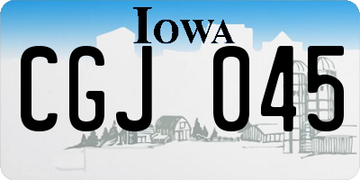 IA license plate CGJ045