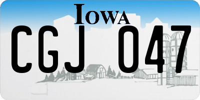 IA license plate CGJ047