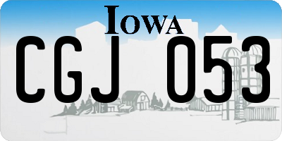 IA license plate CGJ053