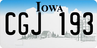 IA license plate CGJ193