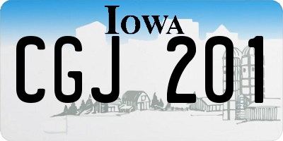 IA license plate CGJ201