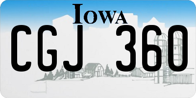 IA license plate CGJ360