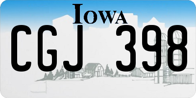 IA license plate CGJ398