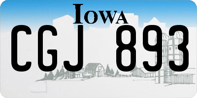 IA license plate CGJ893