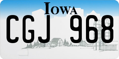 IA license plate CGJ968