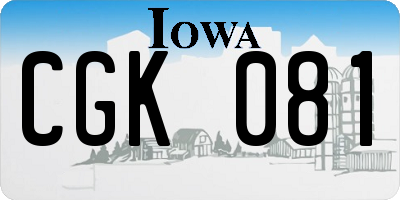 IA license plate CGK081