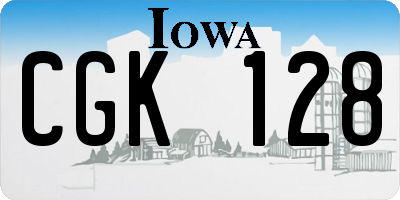 IA license plate CGK128