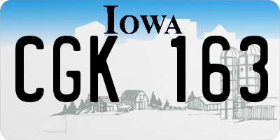 IA license plate CGK163