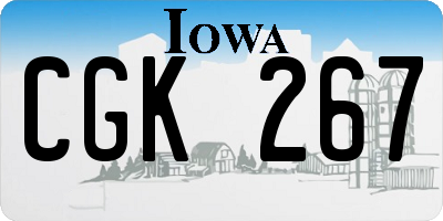 IA license plate CGK267