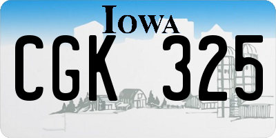 IA license plate CGK325