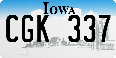 IA license plate CGK337