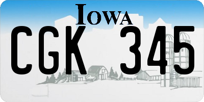 IA license plate CGK345