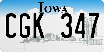 IA license plate CGK347