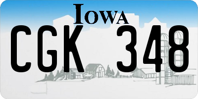 IA license plate CGK348