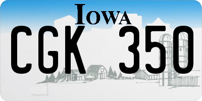 IA license plate CGK350